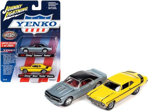 Johnny Lightning 1/64 1970 Chevy Nova &amp; 1967 Camaro Yenko MCACN