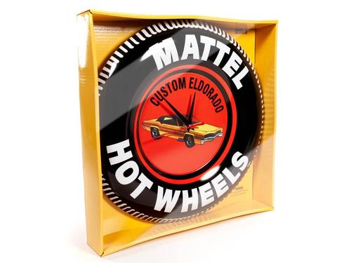 AUTO WORLD 12? HOT WHEELS COLLECTOR BUTTON TIN CLOCK CUSTOM ELDORADO