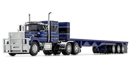 Mack Super-Liner with 60" Sleeper and Tri-Axle Flatbed Trailer