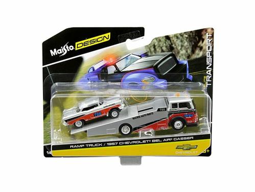 Maisto 1:64 Elite Transport 2018 - Ramp Truck / 1957 Chevrolet Bel Air Gasser