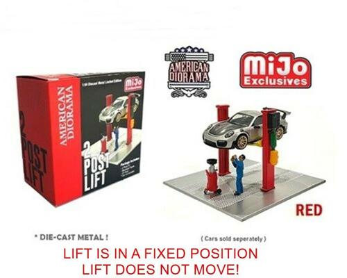1/64 2-Post Lift Garage Accessory w/ Figure