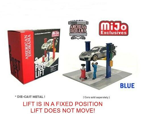 1/64 2-Post Lift Garage Accessory w/ Figure