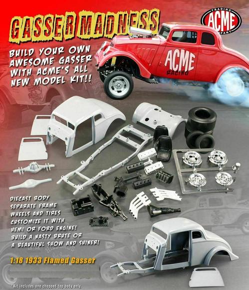 1933 GASSER KIT CUSTOMIZING 1:18 ACME CHOPPED BODY KIT