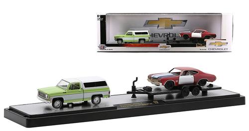 1973 Chevrolet Cheyenne 10 with Flatbed Trailer and 1970 Chevrolet Chevelle Malibu SS 454
