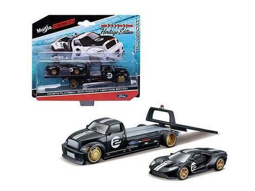 MAISTO ELITE TRANSPORT HERITAGE 2017 FORD GT &amp; FLATBED 