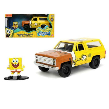 1980 Chevrolet K5 Blazer with SpongeBob – Yellow – Jada Toys 1:32 Hollywood Rides – JD31798