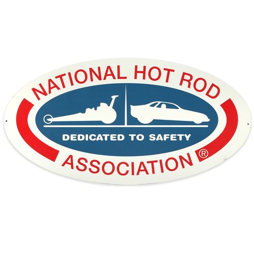 National Hot Rod Association NHRA Hot Rod Oval Metal Sign 20"x10"