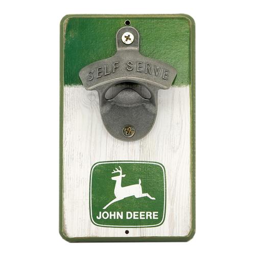 JOHN DEERE GREEN WHITE BOTTLE OPENER