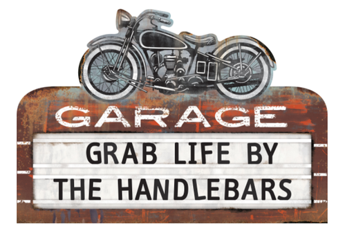 HANDLEBARS EMBOSSED TIN SIGN 35