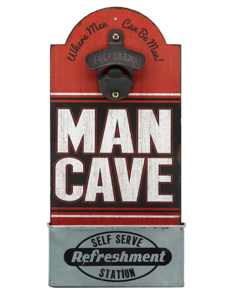 METAL AND MDF BOTTLE OPENER - MAN CAVE