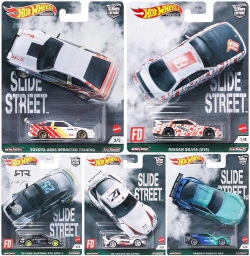 Hot Wheels Premium Car Culture 2021 Slide Street 957E Set of 5