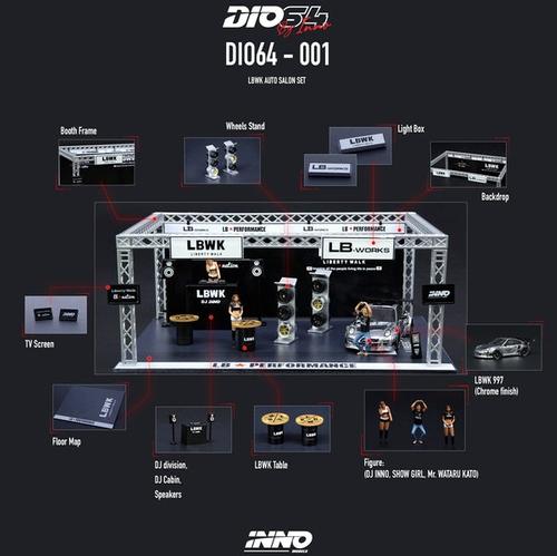1/64 Diorama LBWK Auto Salon (With figures, accessories and car)