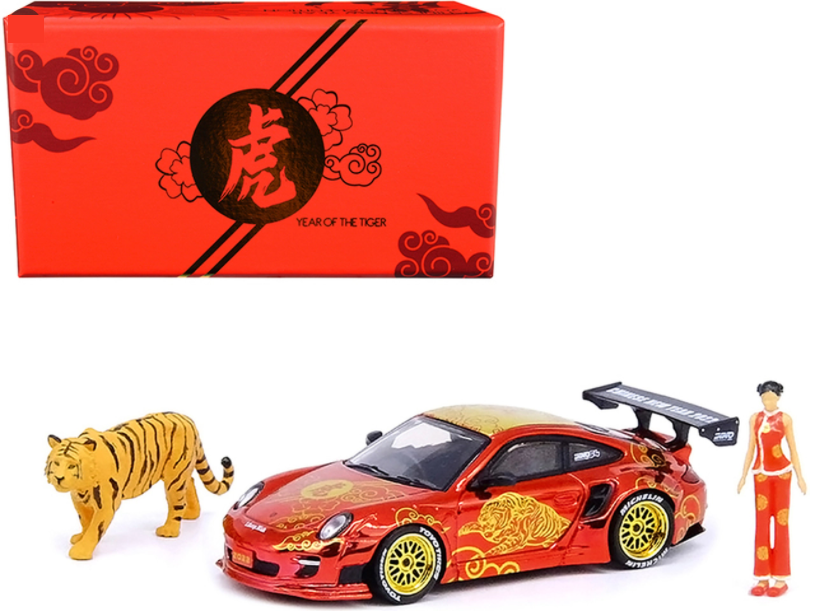 LIBERTY WALK LBWK PORSCHE 997 1/64 2022 CHINESE NEW YEAR w/ FIGURE