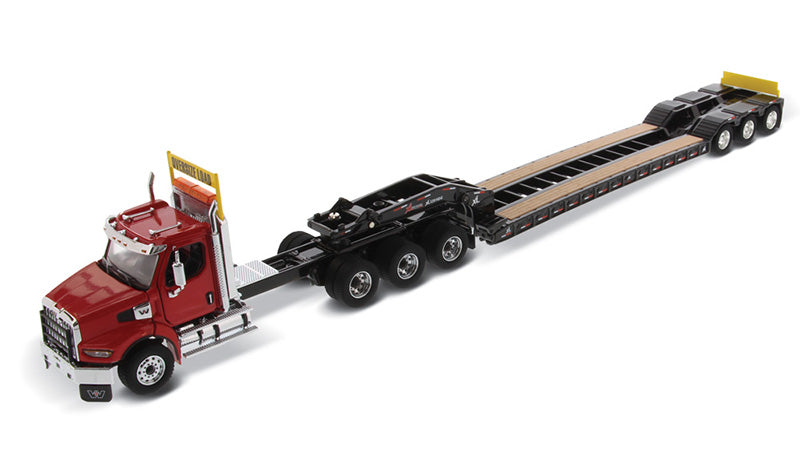 Western Star 49X SB Tridem Tractor in Red with XL 120 HDG Drop Deck Trailer