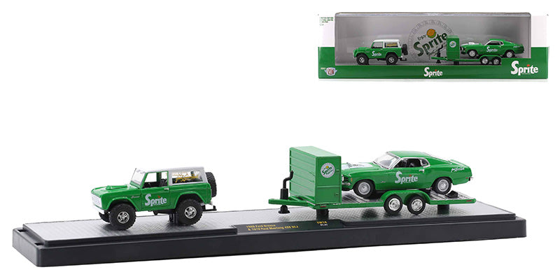 Sprite - 1966 Ford Bronco and 1970 Ford Mustang 429 SCJ (M2 Machines Auto-Haulers 56000-TW14)