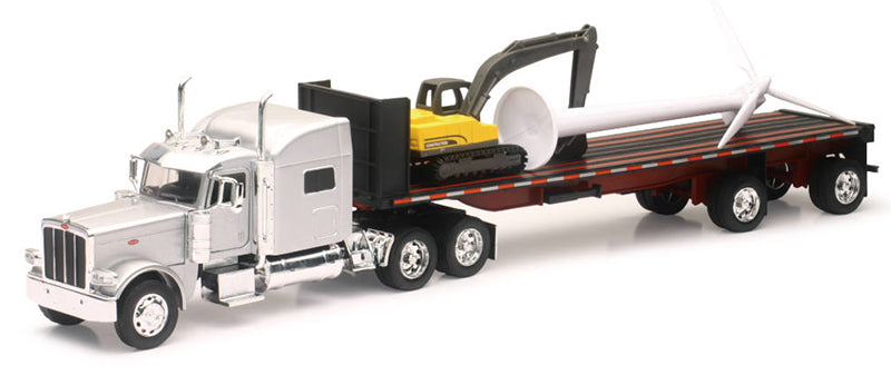 Peterbilt 389 Flatbed W/ Excavator &amp;amp; Wind Turbine