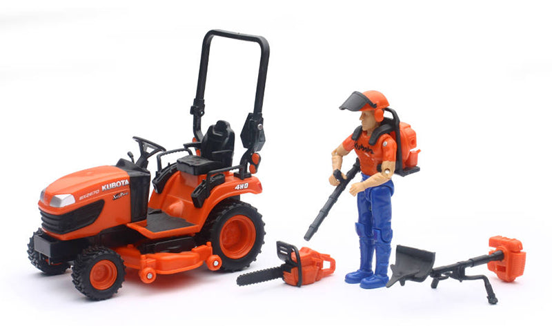Kubota 4WD Lawn Tractor with Driver and Lawn Tools