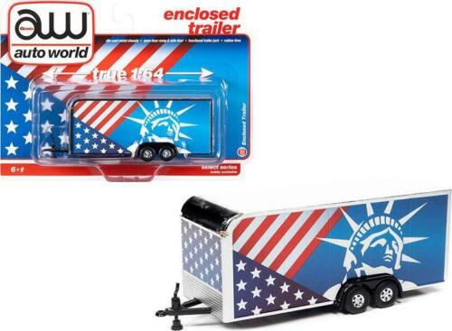 4-Wheel Enclosed Car Trailer Patriotic