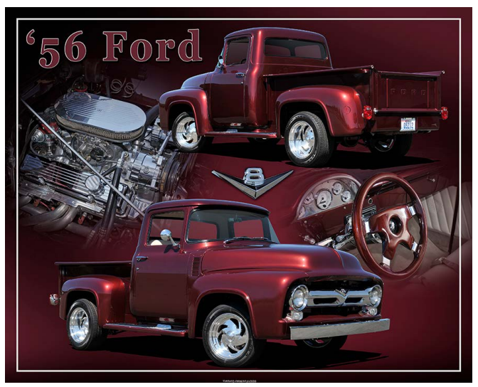 Ford V8 Pickup 1956 15&quot;x12&quot;