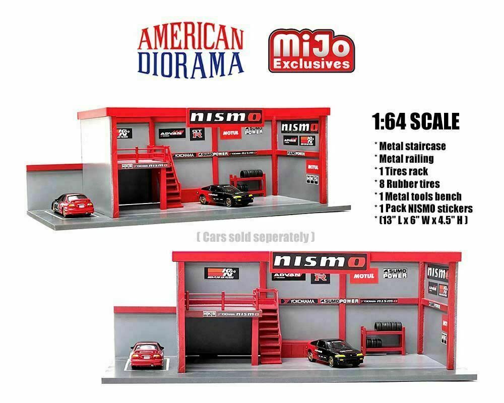 1:64 GARAGE DIORAMA WITH ADVAN YOKOHAMA W/ STICKERS