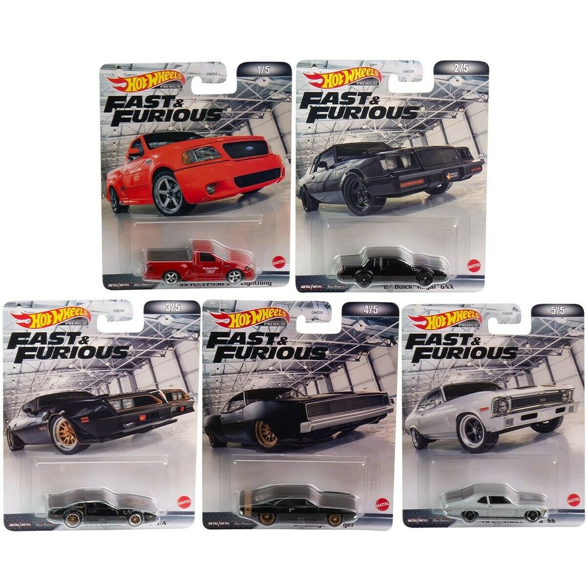 Hot Wheels Retro Entertainment 2022 Fast &amp; Furious Set of 5
