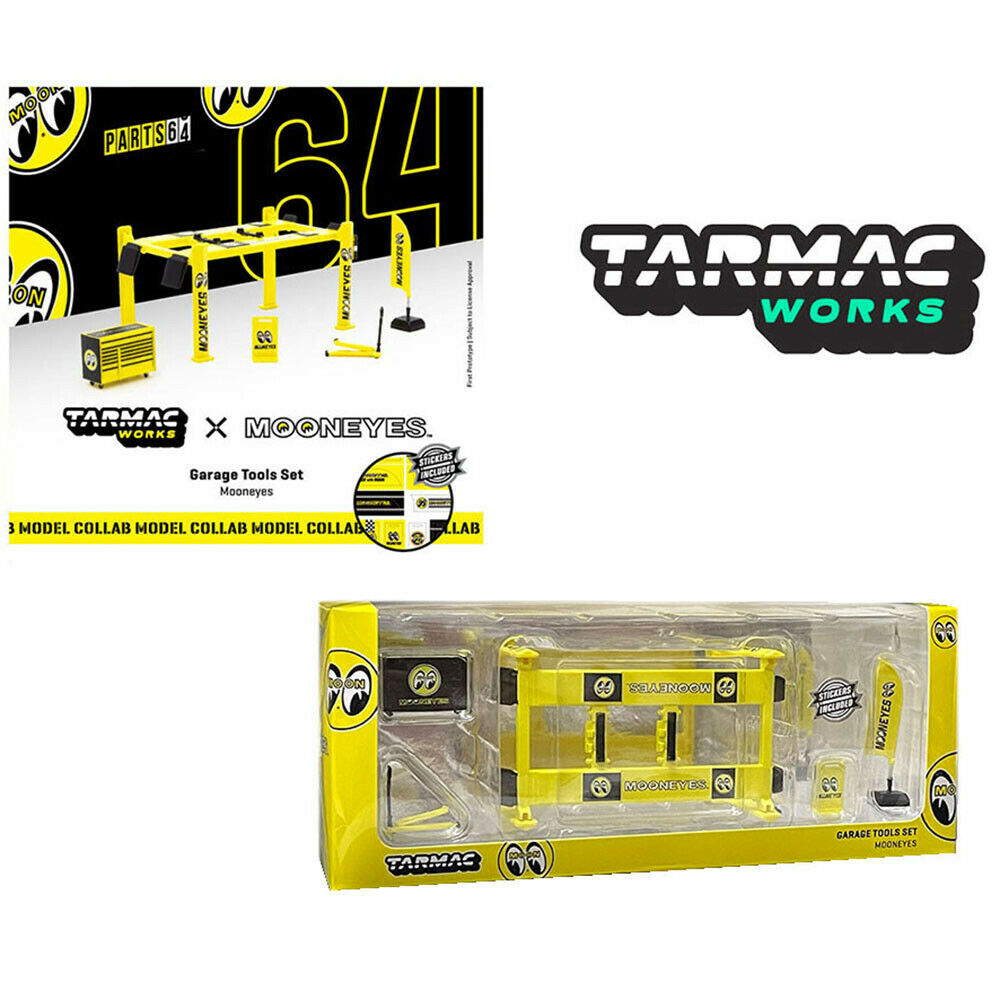 Tarmac Works 1:64 Garage Tools With 4 Post Lift Mooneyes Livery