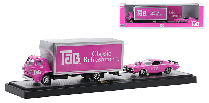 Tab - 1969 Dodge L600 and 1971 Dodge Charger R/T HEMI (M2 Machines Auto-Haulers 56000-TW15)