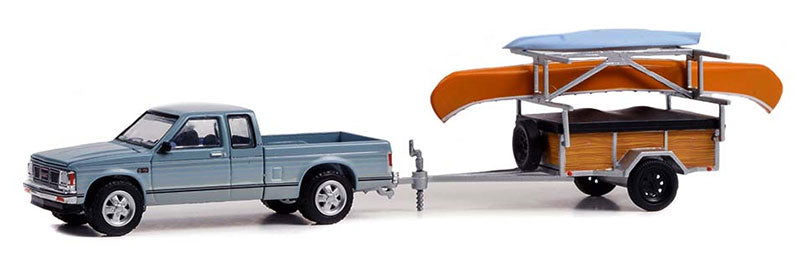 1988 GMC S-15 Sierra with Cane Trailer, Canoe Rack, Canoe, and Kayak