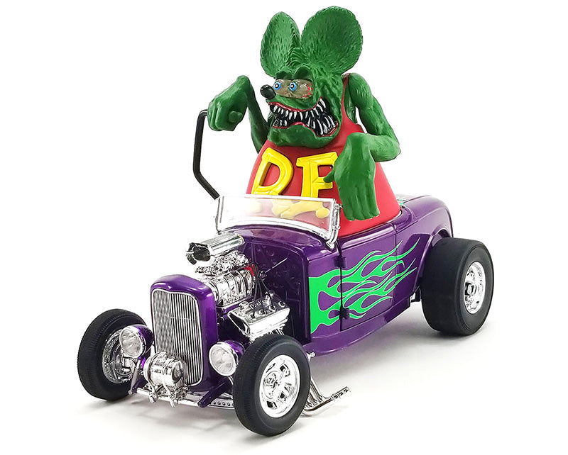 1932 Ford Blown Hot Rod Roadster with Rat Fink Figure
