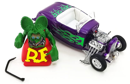 1932 Ford Blown Hot Rod Roadster with Rat Fink Figure
