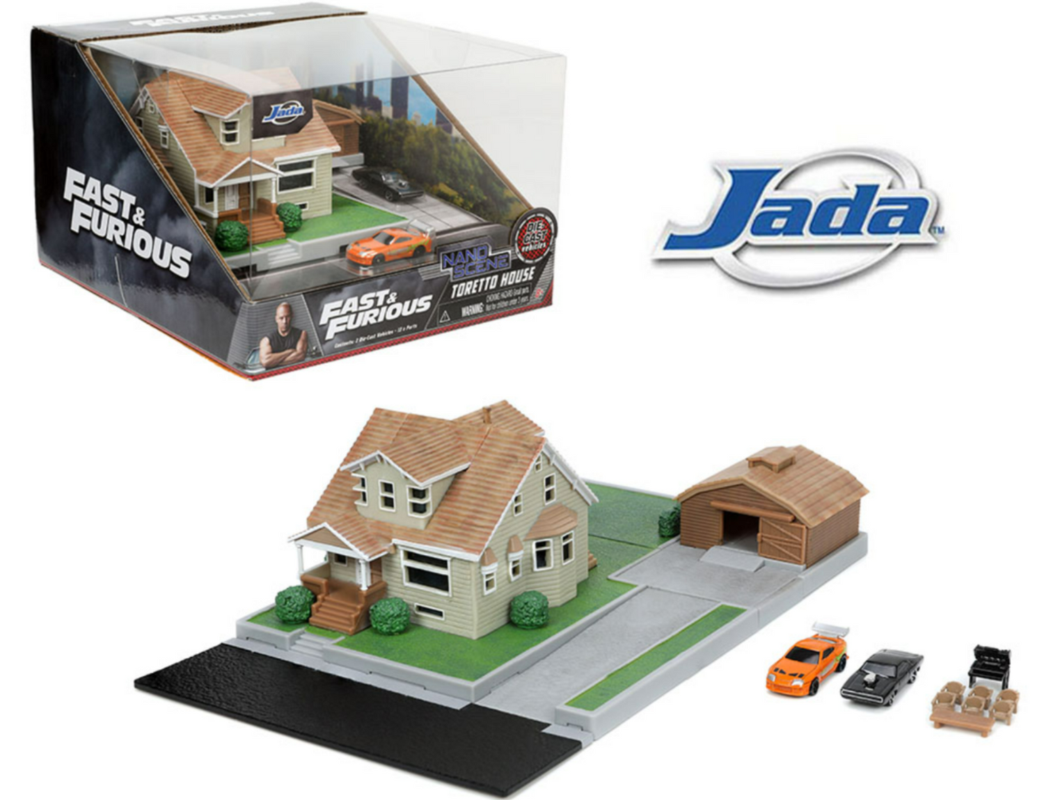 Diorama Dom’s House with Dodge Charger &amp; Toyota Supra -Nano- Fast &amp; Furious
