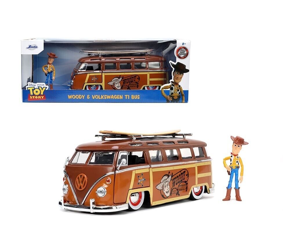 1962 Volkswagen T1 Bus with Woody Figure Disney Pixar Toy Story