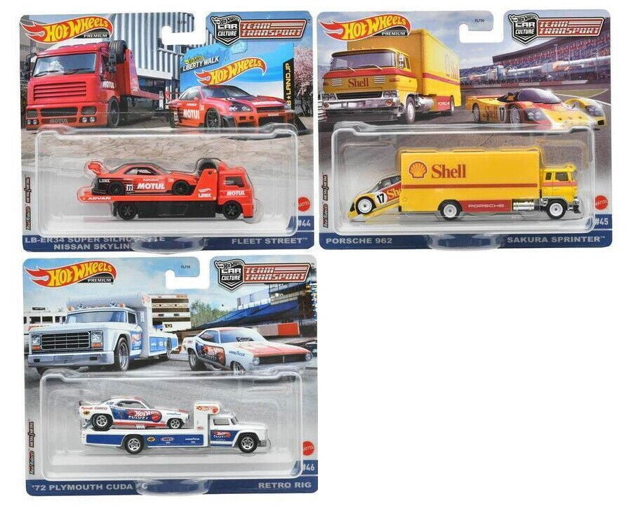 Hot Wheels 2022 Car Culture Team Transport Case R Set of 3