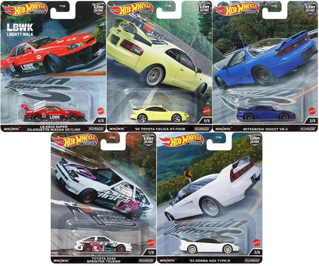 Hot Wheels Premium 2022 Car Culture "Mountain Drifters" Set of 5