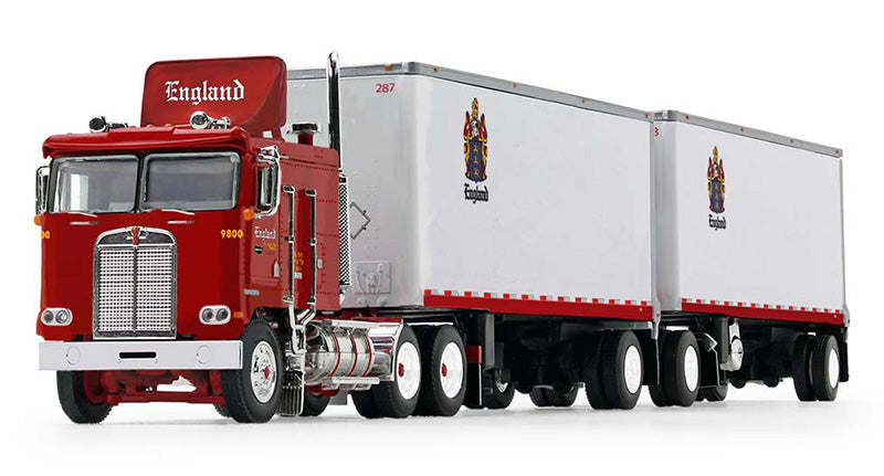 C.R. England - Kenworth K100 COE with Air Foil and Wabash Dual Pup Dry Goods Trailers