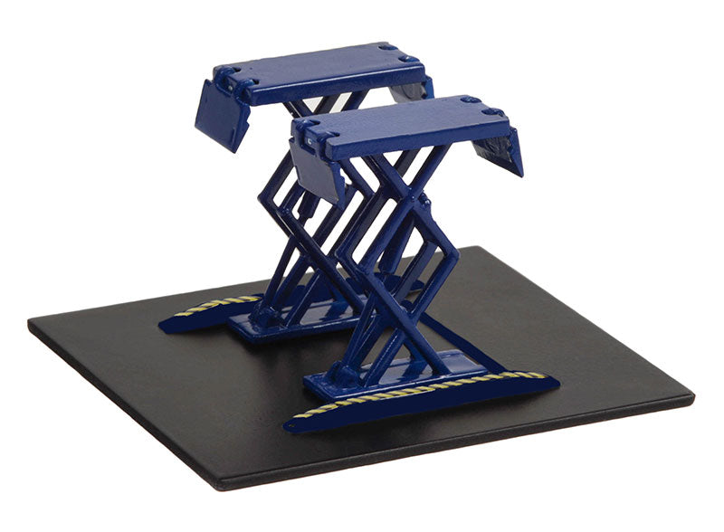 Automotive Double Scissor Lift in Blue