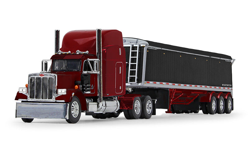Peterbilt Model 359 with 63" Sleeper in Spectra Red with Lode King Hopper Trailer