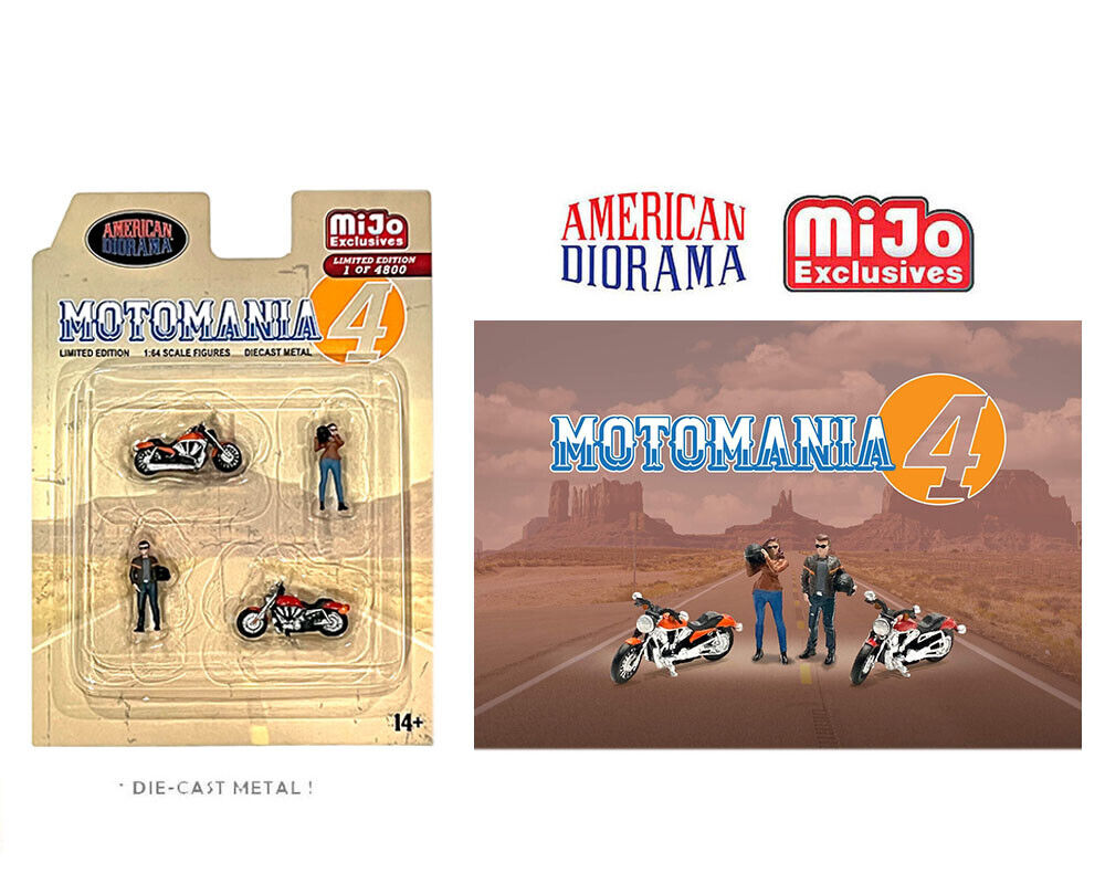 1:64 Figures Motomania 4 Diecast Figures Set Racing Legends Diecast Figures Set
