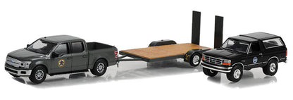 Montana Livestock Association - 2018 Ford F-150 Pickup with 1992 Ford Bronco on Flatbed Trailer - Yellowstone (TV Series 2018-Current) GL31150-C