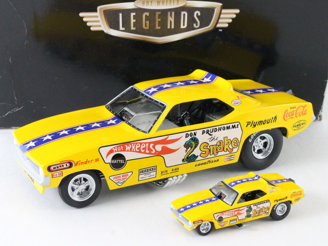1970 Plymouth Barracuda SNAKE Prudhomme Hot Wheels Legends 1:24 &amp; 1:64