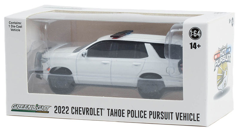 Police - 2022 Chevrolet Tahoe Police Pursuit Vehicle (PPV) with Light Bar and Push Bar in White