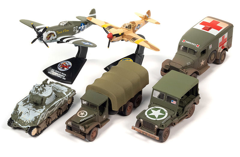 Ensemble militaire Johnny Lightning  – WWII Warriors European Theater – 2022 Release 2B (JLML008)