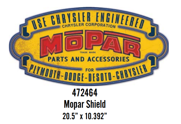 Cadre &quot;plaqué&quot; MOPAR SHIELD effets 3D