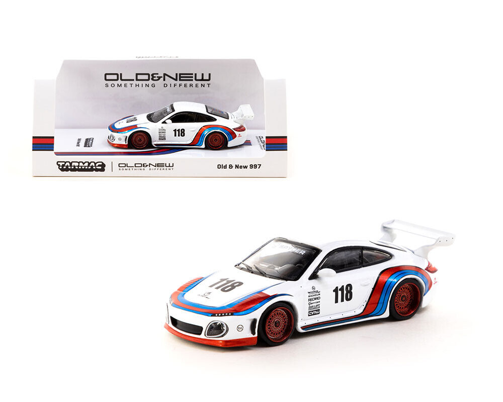 Porsche 997 Old &amp; New (White with Red and Blue Stripes)