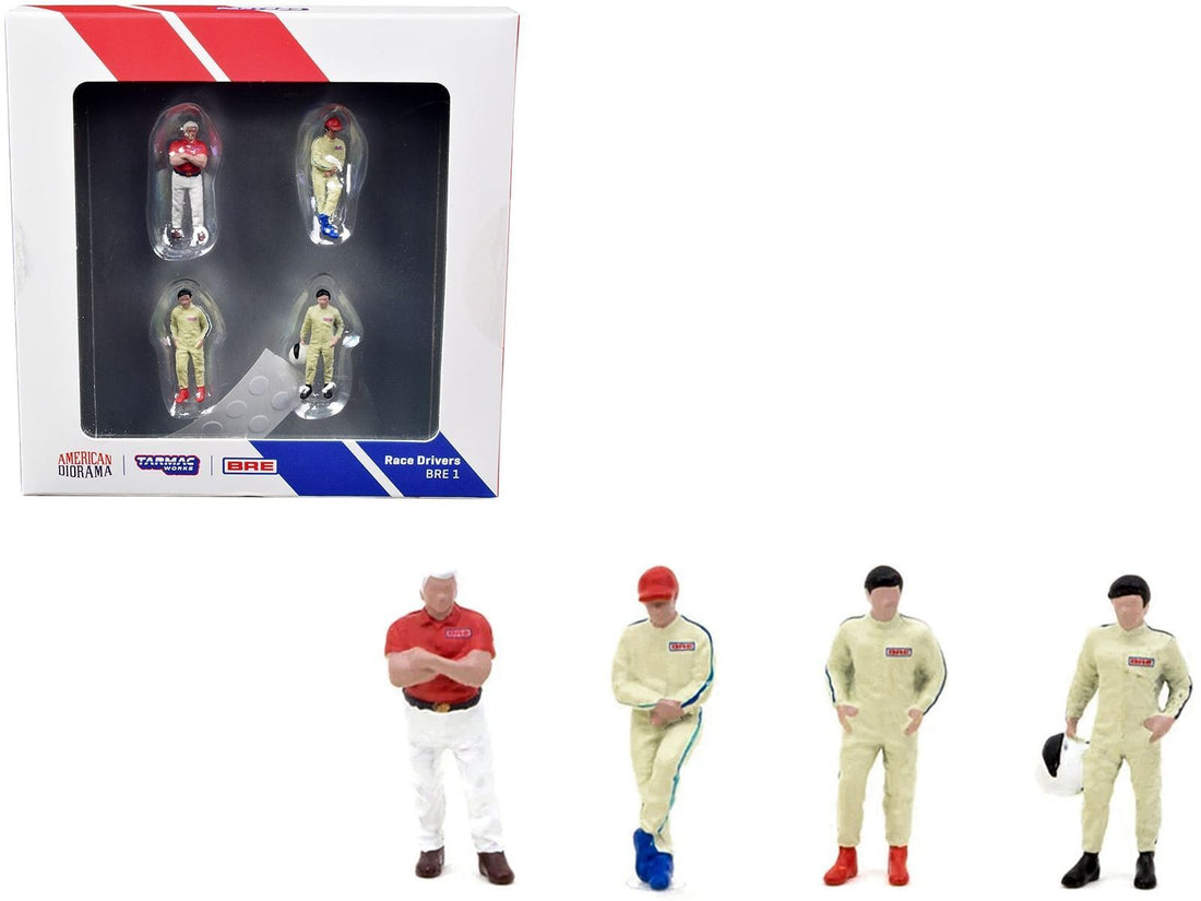 "Race Drivers" 4 Piece Diecast Figure Set "BRE"