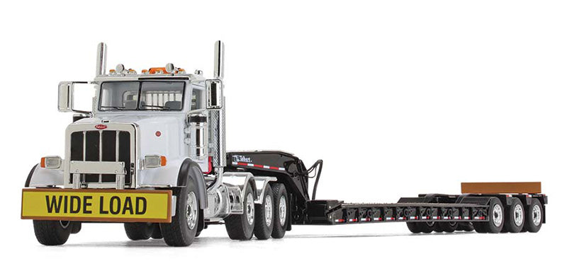 Peterbilt 367 Day Cab in White with Talbert 55SA Tri-Axle Lowboy Trailer