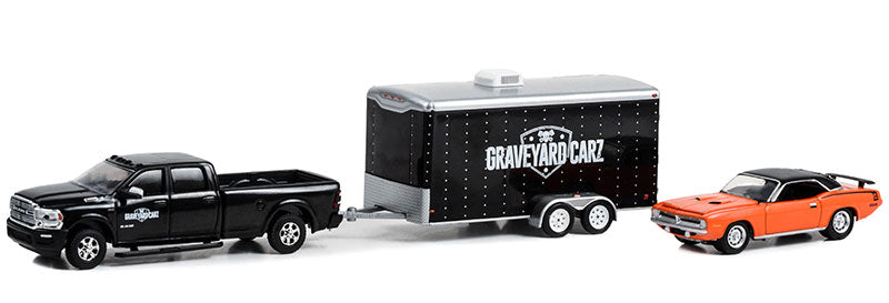 2022 Ram 2500 with 1970 Plymouth ‘Cuda 340 in Enclosed Car Hauler "Graveyard Carz"