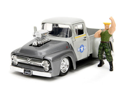 1956 Ford F-100 Pickup with Guile Figure "Street Fighter"