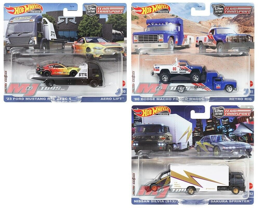 1/64 Hot Wheels Team Transport 2023 T Case Set of 3
