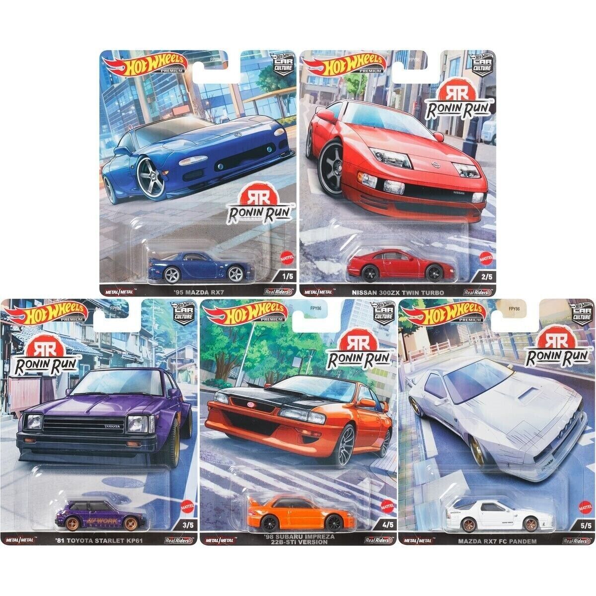 1/64 Hot Wheels Premium Car Culture 2023 &quot;Ronin Run&quot; Set of 5